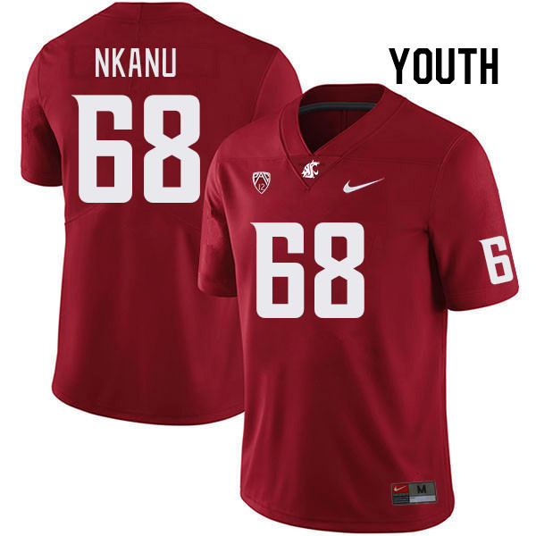 Youth #68 Christy Nkanu Washington State Cougars College Football Jerseys Stitched Sale-Crimson